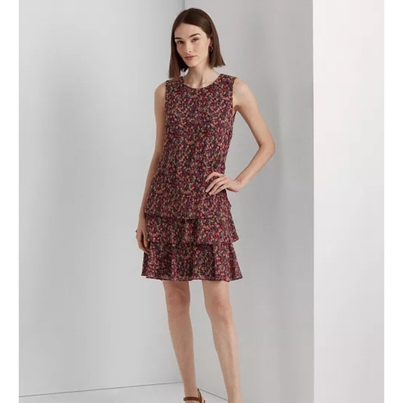 Ralph Lauren Black Label Dresses & Skirts - Ralph Lauren Black Label Floral Sleeveless Layered Dress size 10